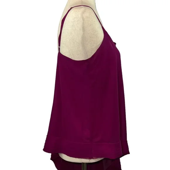 BUFFALO by David Bitton Raspberry Asymmetrical Chiffon Tank Top Size S - Picture 11 of 14